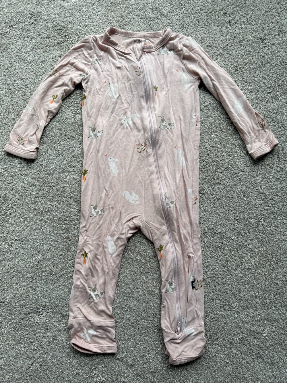 Kyte Baby Blush Bunny Zip Romper 18-24 Months